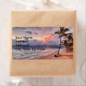 Étiquette Ocean Waves Sandy Beach Sunset (En situation)
