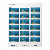 Étiquette Océans du poisson (Feuille entière)