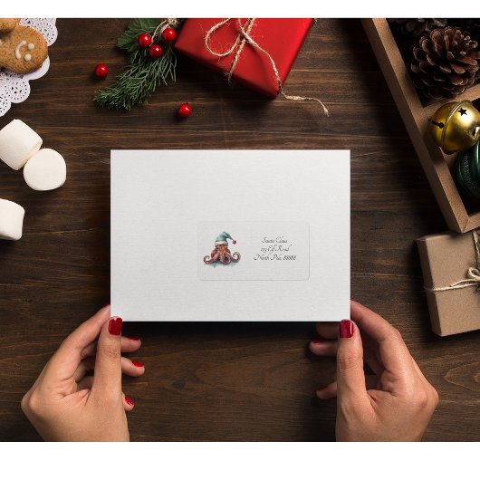 Étiquette Octopus Christmas Joy, coutume