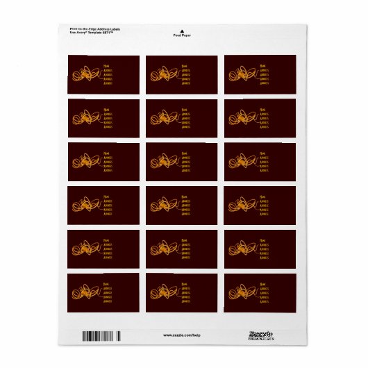 Étiquette Octopus orange (Feuille entière)