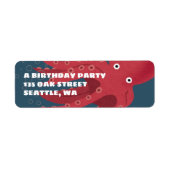 Étiquette Octopus Sous-Mer Thème Anniversaire (Devant)