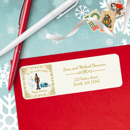 Étiquette Ode to The Nutcracker Ballet Icon Address Label