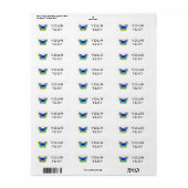 Étiquette Oeil de paon arc-en-ciel (Feuille entière)