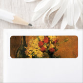 Étiquette Oeillets, Roses et une bouteille de Vincent van Go (En situation)