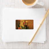 Étiquette Oeillets, Roses et une bouteille de Vincent van Go (En situation)