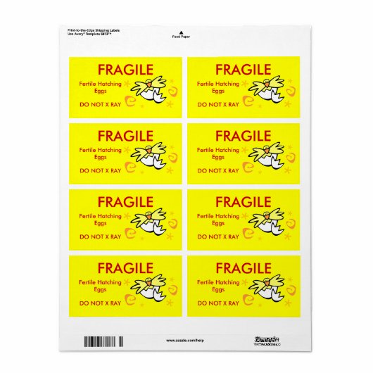 Étiquette - oeufs à couver (Feuille entière)