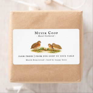Étiquette Oeufs de caille frais de la ferme Carton d'oeufs
