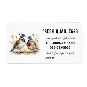 Étiquette Oeufs de caille Nom Vintage de la ferme