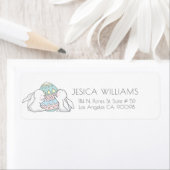 Étiquette OEufs de Pâques et lapins mignons (En situation)