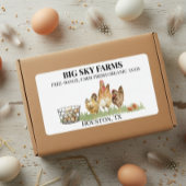 Étiquette OEufs de poulet ferme Aquarelle carton frais