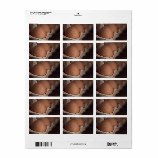 Étiquette Oeufs frais de ferme (Feuille entière)