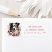 Étiquette Oeufs pasteurs australiens et fleurs - (En situation)