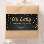 Étiquette Oh Baby Gold Confetti Chalkboard Bouteille d'eau (En situation)