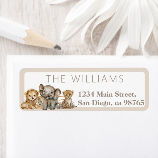 Étiquette Oh Baby Safari Animaux Boho Baby shower (En situation)