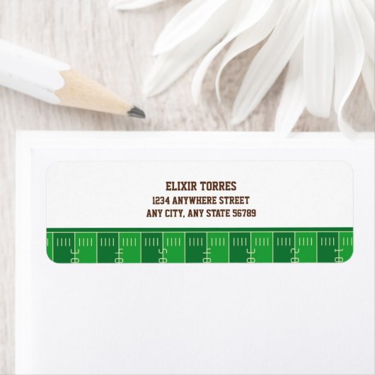 Étiquette Oh Baby shower de football garçon (En situation)