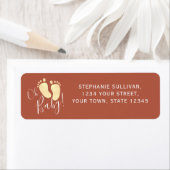 Étiquette Oh Baby Terracotta Pieds Adresse (En situation)