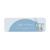 Étiquette Oh Garçon Elephant Garçon Avec Baby shower Balloon (Devant)