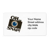 Étiquette Oh, Snap ! Caméra rétro (Devant)