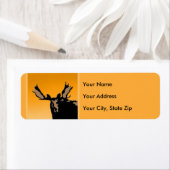 Étiquette Oie au coucher du soleil - Art original de la faun (En situation)