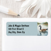 Étiquette Oies d'eau du Canada Oiseaux Lac Nature (En situation)