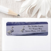 Étiquette Oies d'hiver Joyeux Noël Adresse de retour Label (En situation)