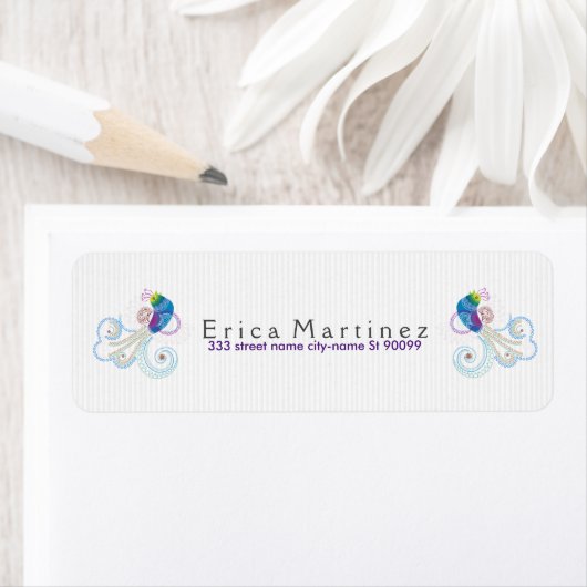 Étiquette Oiseau Abstrait coloré (En situation)