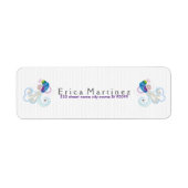 Étiquette Oiseau Abstrait coloré (Devant)