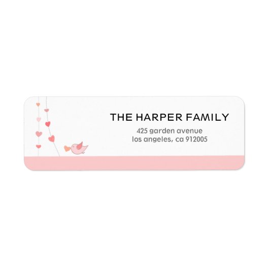 Étiquette Oiseau au coeur Saint Valentin (Devant)