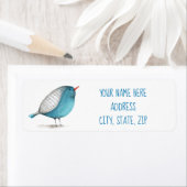 Étiquette Oiseau bleu (En situation)