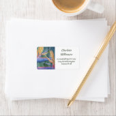 Étiquette Oiseau de fleurs paradisiaques en aquarelle Adress (En situation)