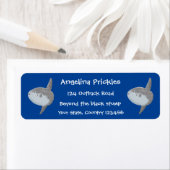 Étiquette Oiseau de mer mola mola mignonne caricature (En situation)