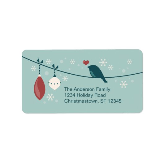 Étiquette Oiseau de vacances d'hiver (Devant)