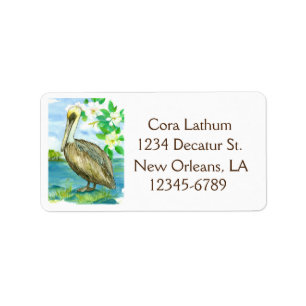 Étiquette Oiseau d'état de l'adresse de retour de pélican