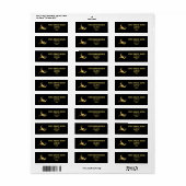 Étiquette Oiseau d'or sur Arrière - plan noir (Feuille entière)