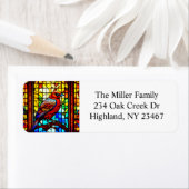 Étiquette Oiseau en verre teinté C personnalisé (En situation)