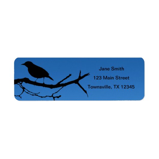 Étiquette Oiseau sur la branche Silhouette (Devant)