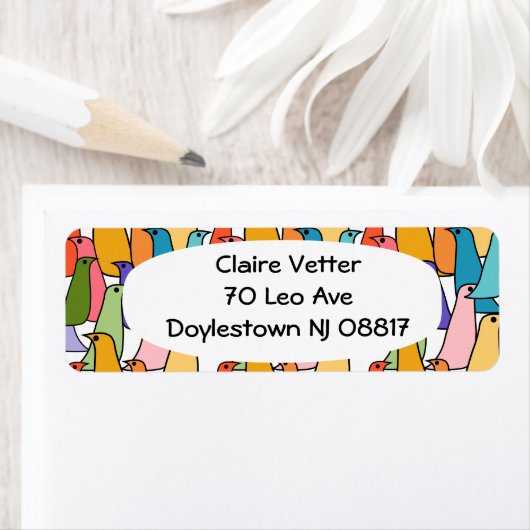 Étiquette Oiseaux colorés (En situation)