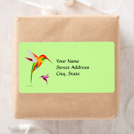 Étiquette Oiseaux colorés de Colibri (En situation)