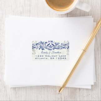 Étiquette Oiseaux de l'Amour Bleu Marine Vintage C