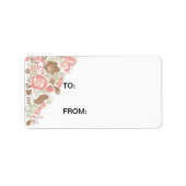 Étiquette Oiseaux et fleurs (Devant)