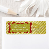 Étiquette Oiseaux et rayures Vacances Retours Adresse Étique (En situation)