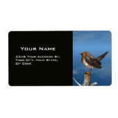 ÉTIQUETTE OISEAUX HYPER / ROBIN BREAST ROUGE (Devant)