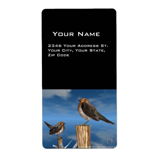 ÉTIQUETTE OISEAUX HYPER / ROBIN BREAST ROUGE (Devant)