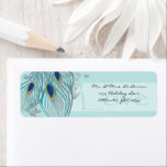 Étiquette Oiseaux vintages Amour musical Peacock Adresse en<br><div class="desc">Vintage Moderne Peacock Feathers Aqua Blue Turquoise Turquoise Inséparable Swirling Musical Notes retour adresse étiquette Inséparables, Lovebird, Cottage Chic, Chinoiserie, Blue Turquoise Aqua turquoise mariage, notes musicales chantant des oiseaux, mariage rugissant des années 20, vintage lovebird mariage, gatsby inspiré esthétique, amour paon jardin extérieur Wedock Mariage, Peacock ding Invitations Vintage...</div>