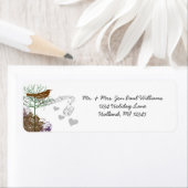 Étiquette Oiseaux vintages Arbre vert musical (En situation)