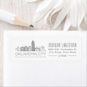 Étiquette Oklahoma City Stylisée Skyline | (En situation)