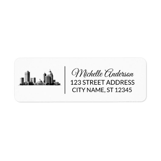 Étiquette Oklahoma City Stylized Skyline Return Address (Devant)