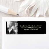 Étiquette Old Country Church Adresse de retour, noir blanc (En situation)