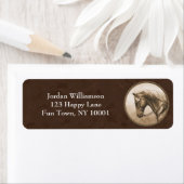 Étiquette Old West Quarter Horse Sepia Brown (En situation)