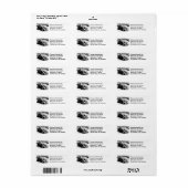 Étiquette Oldie noir et blanc - Auto Vintage (Feuille entière)